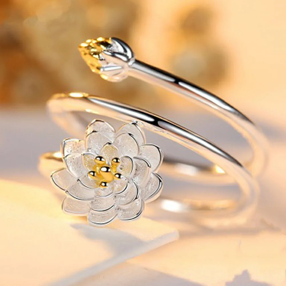 

Woman Jewelry Fashion Simple Flower Ring Personality Female Flower Rings Open Design