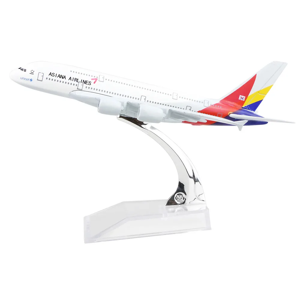 Корея Asiana Airlines A380 16 см сплав металла модели самолета ребенка подарок на день