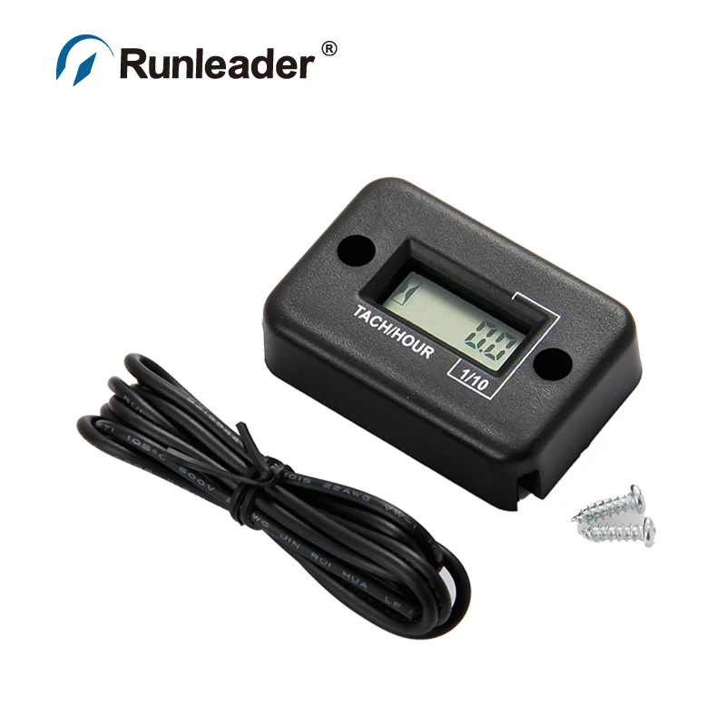 Водонепроницаемый черный цифровой индикационный оборотов в минуту Тахометр