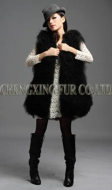 CX-G-B-101G, новая мода, натуральный мех, монгольский мех, овечья шерсть, длинный женский мех ягненка, пальто, одежда, теплый зимний жилет