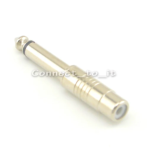 

10 Pieces 6.5 Male to RCA Female Adapter Plug Nickel Plated Adapter Connector Converting 6.5 to RCA Female