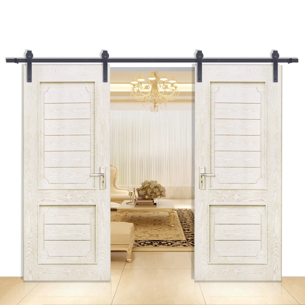 Double Sliding Barn Door Hardware Rustic Black Barn Sliding Track
