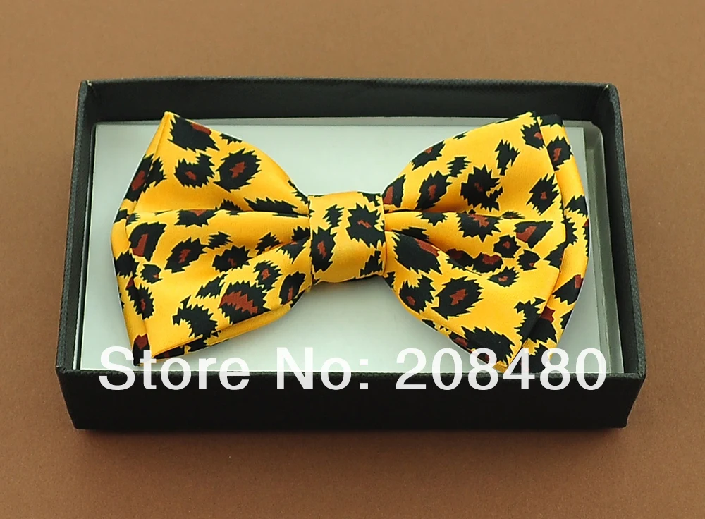Новая "леопардовая желтая" Бабочка с узором для мужчин мужской смокинг в стиле унисекс платье галстук-бабочка новинка