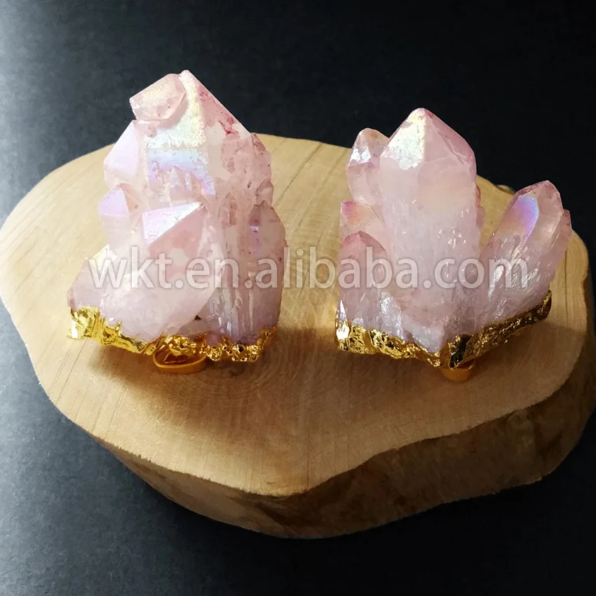 Женская подвеска из натурального необработанного розового кварца | Украшения и