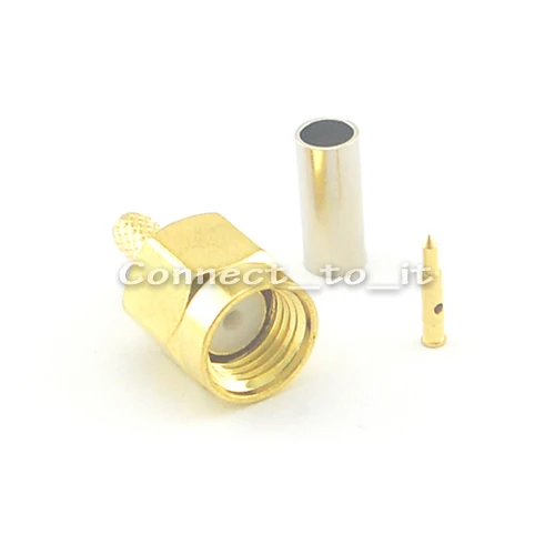 100 шт. Goldplated SMA разъем обжимной для RG316 RG174 LMR100 1.13 Кабельный разъем