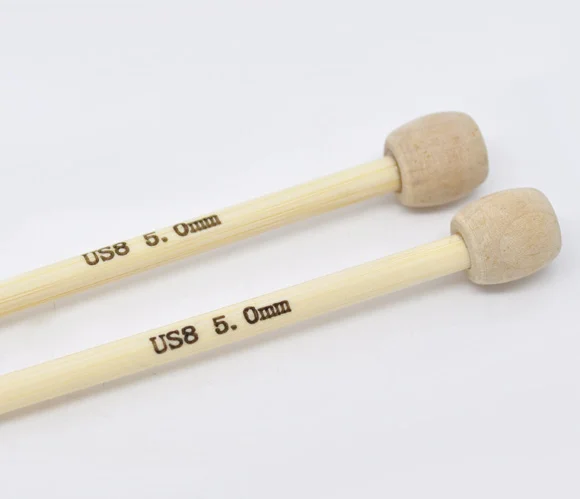 

1 Pair 23cm Bamboo SP Knitting Needle( US Size 8/5mm)