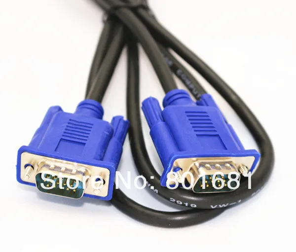 KUYIA 5 шт./лот 5ft 1.5 м VGA мужчинами кабель VGA Мониторы M/M удлинитель (синий connect)