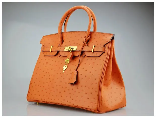 Ostrich Pattern Women S Real Leather Casual Fashion Branded Handbags Ostrich Pattern Women S Real Leather Casual Fashion Branded Handbags Totes 35cm Whole