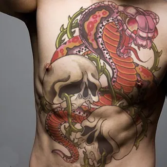 3 шт., большой Змеиный череп, разрабатывает временные тату-наклейки, водостойкие, объемные тату-рисунки для мужчин