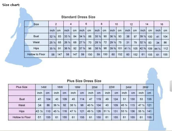 Chapel Size Chart