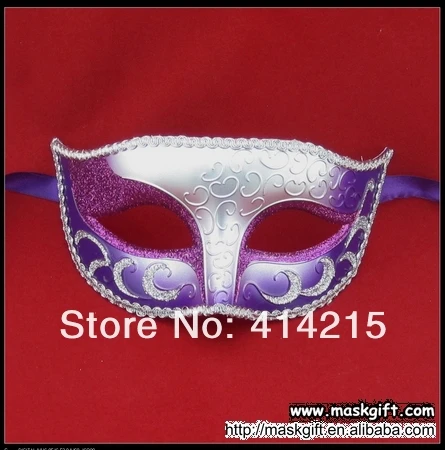Новое поступление(48 шт./лот) Фиолетовый и Серебристые нарядные Маска для карнавала событие Бал-маскарад