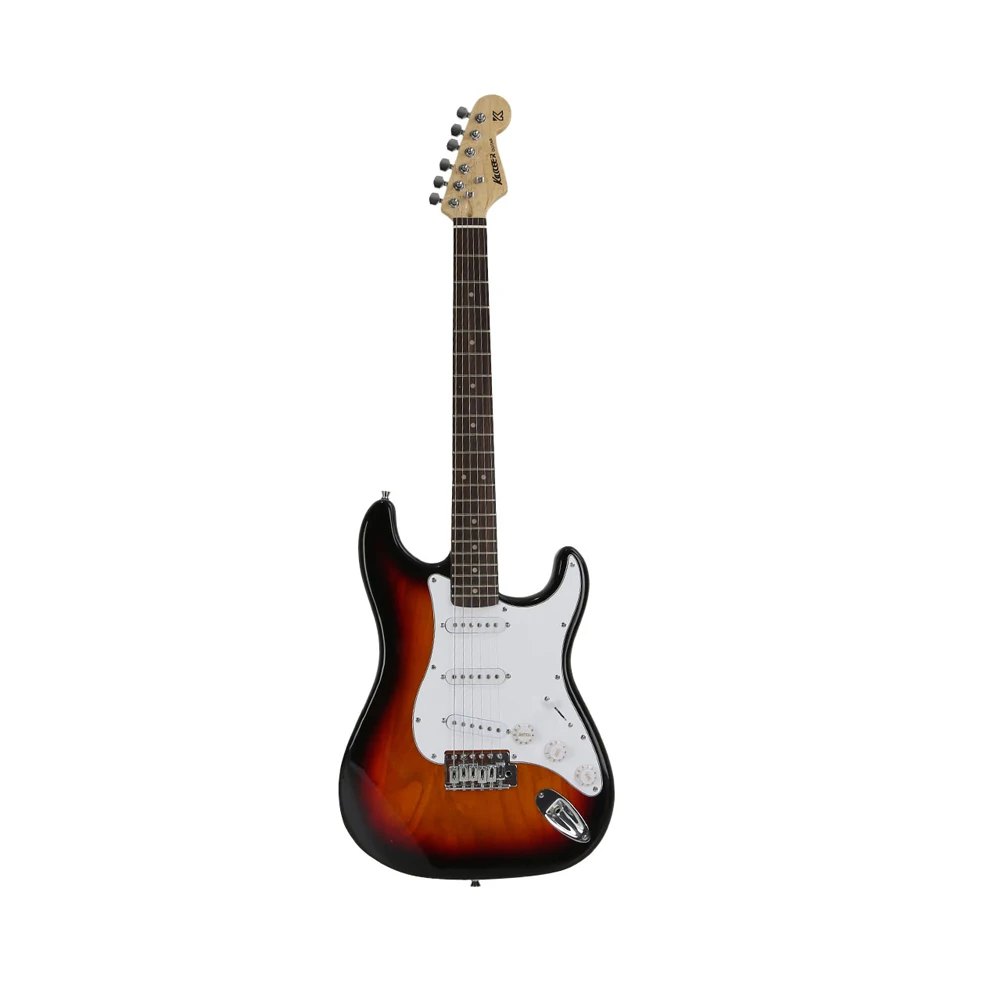 

ST-BK High Quality Single Tremolo Electric Guitar Solid Basswood Body Rosewood Fingerboard Steel String with Gig Bag Picks Strap