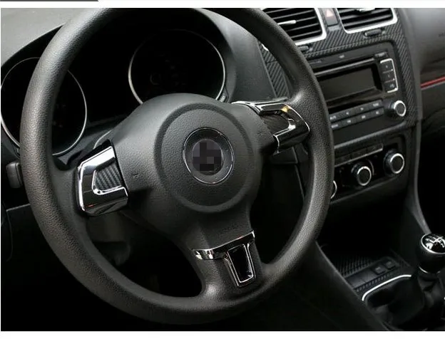 Автомобильные накладки на руль для Volkswagen VW GOLF 6 MK6 POLO 2010 2011 2012 JETTA MK5 Bora 3 шт. ABS хром