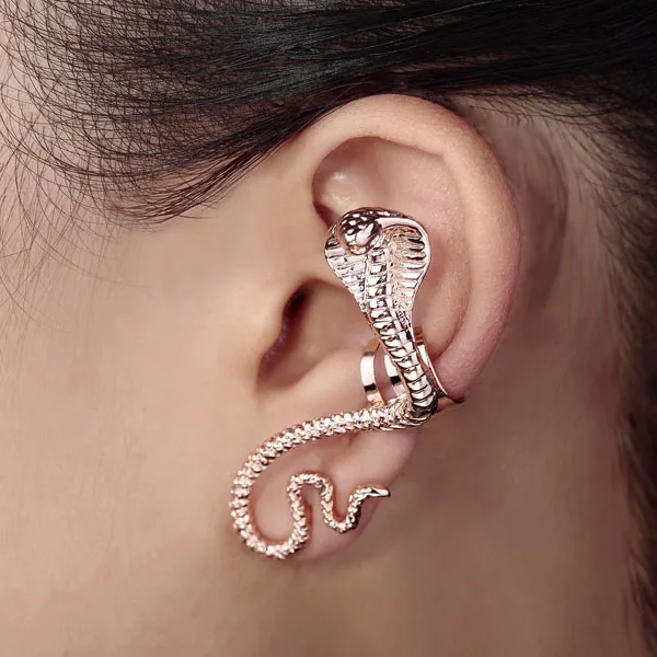 Snake Earring Cuff 18k Gold Single Ear Wrap Whole 1 Piece Free Snake Earring Cuff 18k Gold Single Ear Wrap Whole 1 Piece Free Shipping Fashion Animal Stud