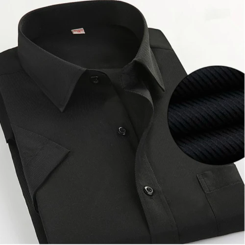 Summer Plus Size 10 Colors Business&Casual Men Dress Shirt Short Sleeve Shirt Solid Color Slim Fit Man/Boy Shirts YN541 - Цвет: DX1405