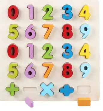 Деревянные буквенно-цифровой ребенка детские познавательные кожух головоломки /