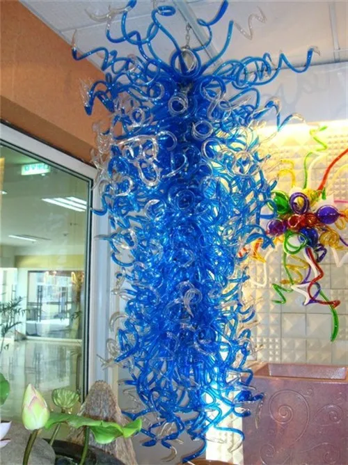 

Turkish Style Well Designed Energy Saving LED Crystal Blown Glass Large Blue Chandelier for Art Decoration