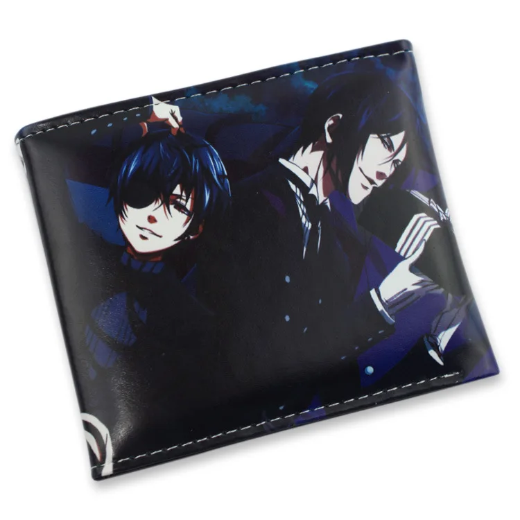Черный Дворецкий PU короткий кошелек Себастиан микаелис Ciel Phantomhive raven sign type B