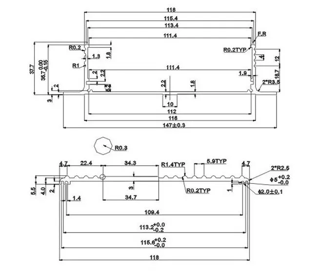 10 шт. много Алюминий enclsoure/контроллер корпус/блок питания enclosoure 41x147x100 мм szomk алюминий корпус