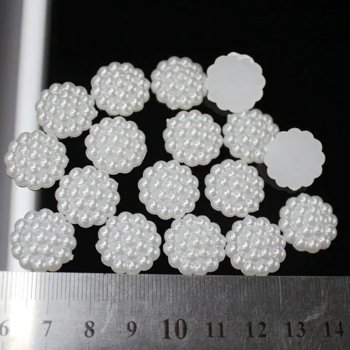 500 шт Плоские бусины 16 мм имитация жемчуга в виде подсолнуха для художественного скрапбукинга