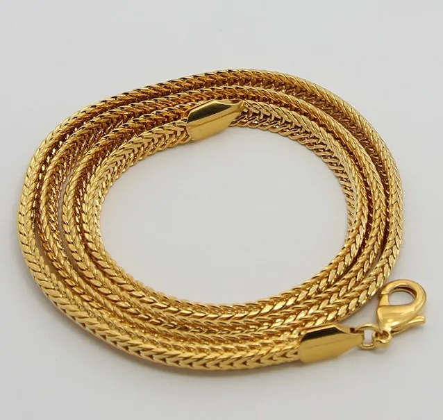24K Gold Necklace TTDN13 / 5MM Figaro 