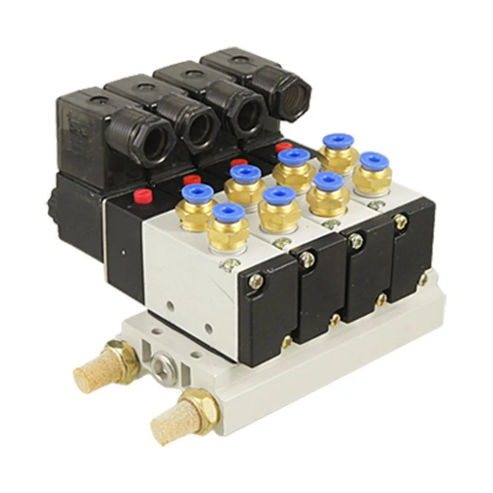 Бесплатная доставка 10 компл./лот 4V210-08 AC 110 V 2 Позиция 5 Путь 4 Электромагнитный клапан подключен Цоколь глушитель или AC220V вольт