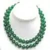 8 мм светло-зеленый идеально круглые камни 17-2" 3 нити necklace-jad1005