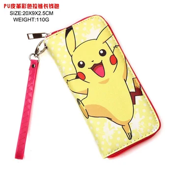 

Pikachu Long Wallet With Zipper of Pocket Monster Card Holder Purse for Men Women Money Bag