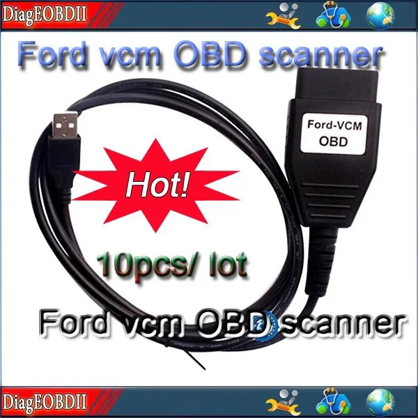 10 шт./лот Супер OBD2 диагностический сканер для Ford Obd кабель VCM F0R-D VCM Obd Focom