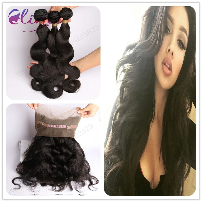 

360 Lace Frontal With Bundles 10A Malaysian Body Wave with lace Frontal Closure Malaysian Virgin Hair 360 Lace Frontal Closure