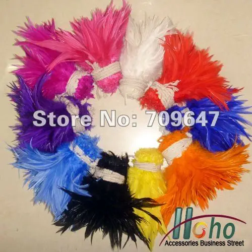 Free Shipping Hot sale Mixed Color 4-6'' 200pcs/lot Schlappen Rooster Hackle Feather