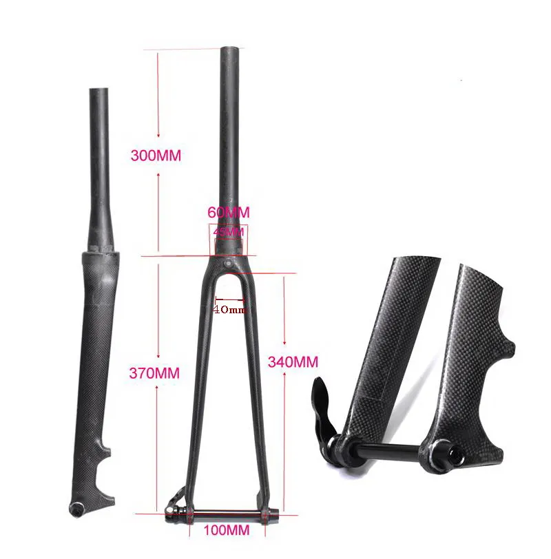 Scale-free 3k ultra-light full carbon fiber bicycle highway fork disc hard fork ultra-light shock absorbers