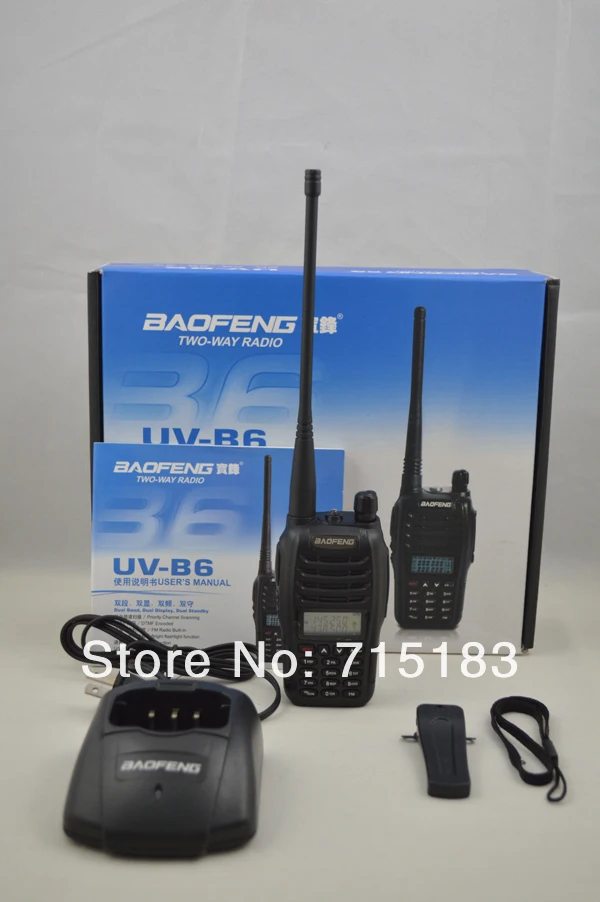 ham Радио Baofeng UV-B6 Dual Band иди и болтай walkie talkie “иди и VHF136-174MHz& UHF400-470MHz 5 Вт B6 портативное радио
