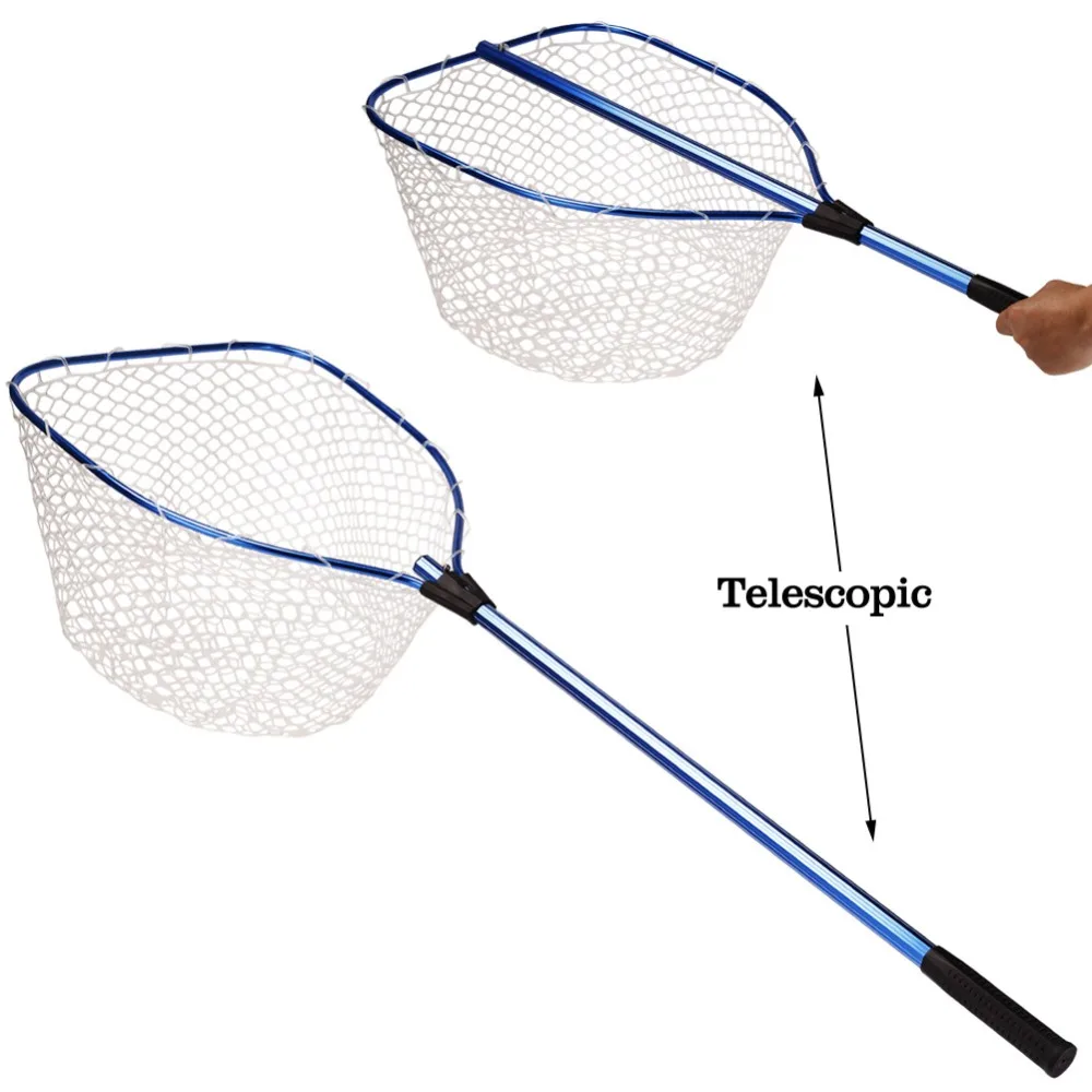 

Sougayilang Telescopic Fly Fishing Net PE Material Red Color Drive-In Net Monofilament Big Mesh Fly Fishing Net Fishing Tackle