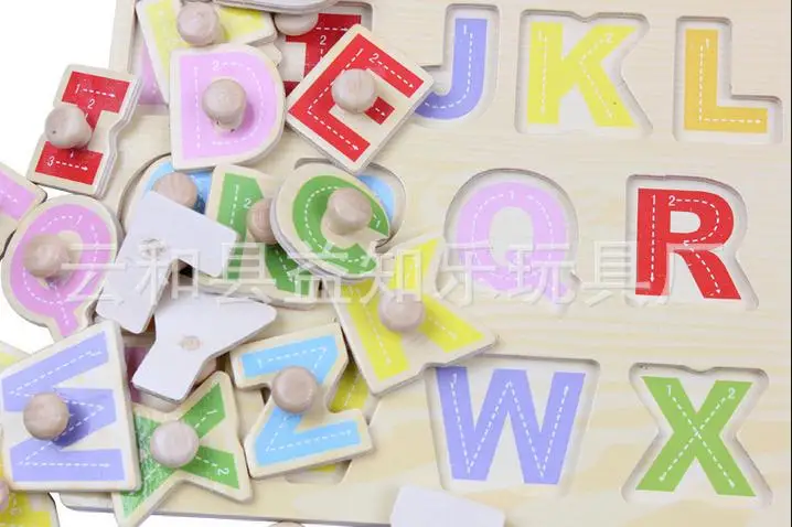 Детские деревянные 26 шт буквы пазл игрушка-пазл для малышей обучающая Детская познавательная головоломка обучающая головоломка Монтессори