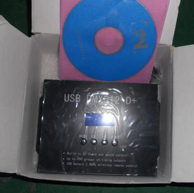 USB DMX главный контроллер, с CD программным обеспечением