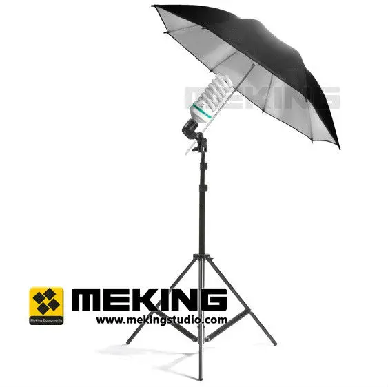 Фотостудия светильник ing зонтики видео светильник комплект 3" черный и серебристый зонтик+ E27 держатель t-лампы+ W803 светильник стенд