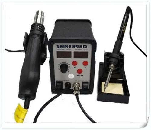 Saike 898D 2 in 1 Soldering Station Hot Air Gun+Iron