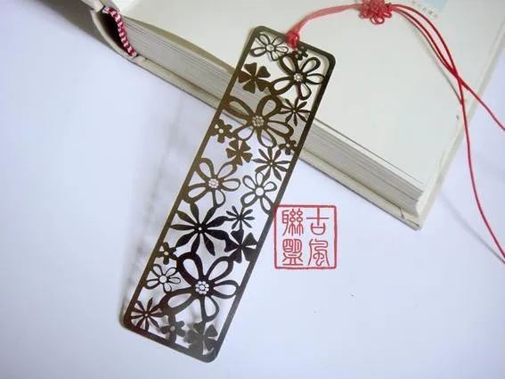 Stainless steel various flowers bookmark-3