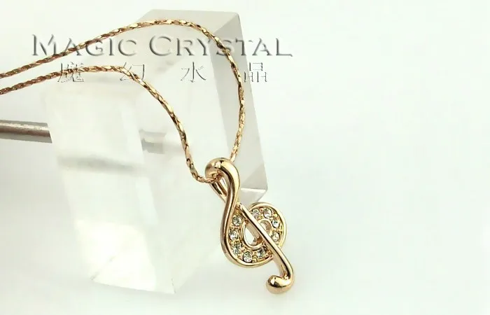 MOONROCY Free Shipping fashion jewelry set Rose Gold Color Crystal Jewelry Set Note Earrings Necklace choker for Women