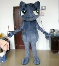 Grey big eye cat mascot costume adult cat costume