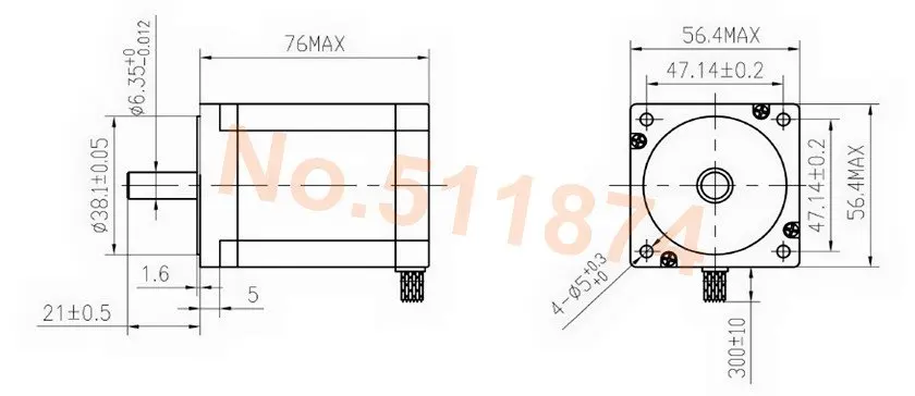 Лидер продаж! Wantai 4-вывод Nema23 Шаговые двигатели 57bygh627 270oz-in 76 мм 3.0a ce iso rohs ЧПУ Измельчить Пена мельница лазерный принтер