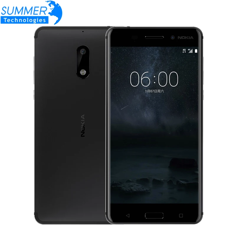 Original Nokia 6 Mobile Phone Octa Core 4G RAM 64G ROM Android 7.0 Dual Sim 5.5'' 3000mAh 4G LTE Smartphone