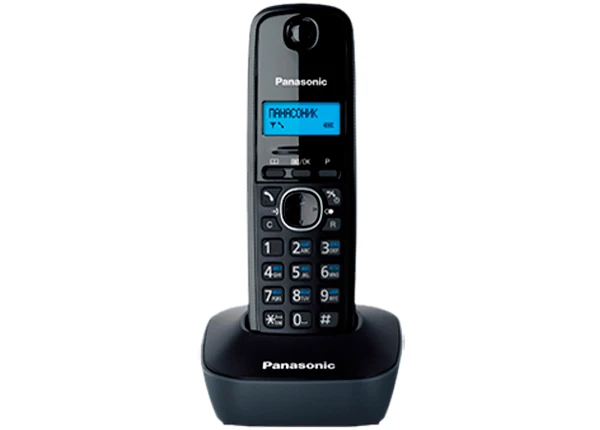 Panasonic KX-TG1611RUH DECT телефон, русифицированное меню, российский определитель номеров АОН, записная книжка на 50 контактов, 12 мелодий звонка, поиск трубки, подсветка дисплея, будильник