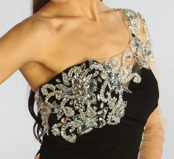 Новинка года enude бисером legant vestidos Длинные вечерние платья вечерние Фиолетовый Вечерние пикантные выпускные с рукавами