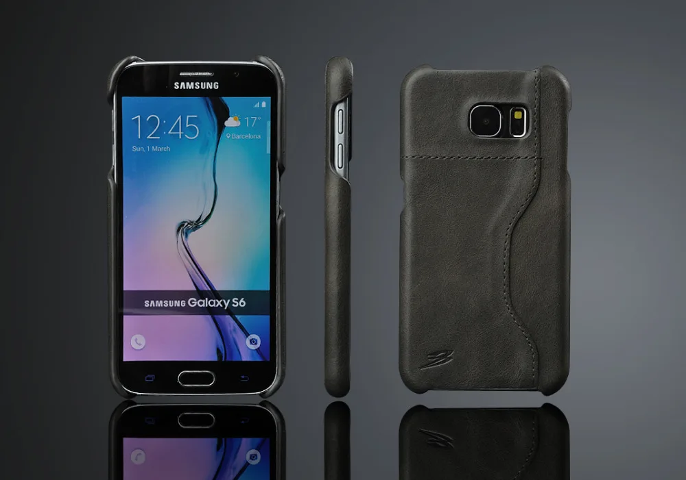 Luxury Genuine Leather Phone Case for Samsung Galaxy S6 S6 Edge S6 Edge Plus Note 5