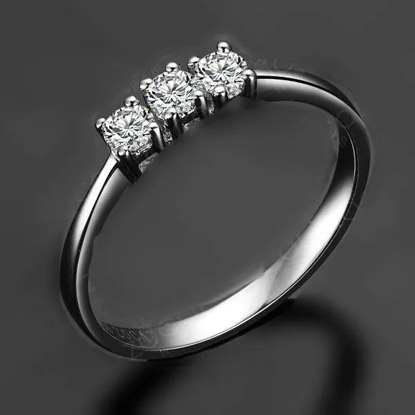 Подлинная Чарльз и Colvard 0.3Ct Муассанит кольцо три камни Royal Дизайн SOLID 18 К 750 Белое золото обручальное кольцо для женские