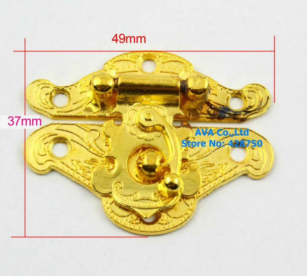 Золотая Шкатулка защелка запор с щеколдой 49x37 мм с винтами