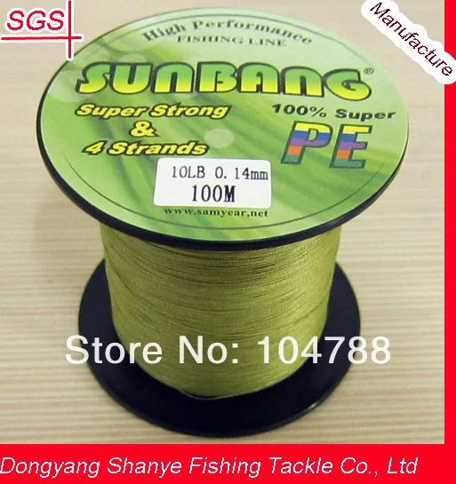 8 / 10LB 3 Strands 100 M пэ коса для рыбалки линия- SUNBANG