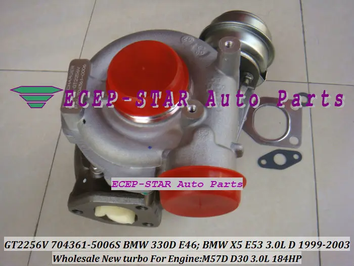 GT2256V 704361-5006S TURBINE Turbo Fit For bmw 330D E46 X5 3.0D E53,EngineM57D D30 3.0L 184HP 1999-2003 Turbocharger (5)